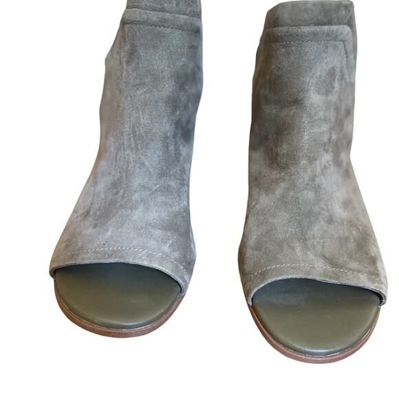 Sam Edelman Mule Sandals SAMPSON Suede leather Peep Toe Tassel Ankle Tie Green - Picture 3 of 6